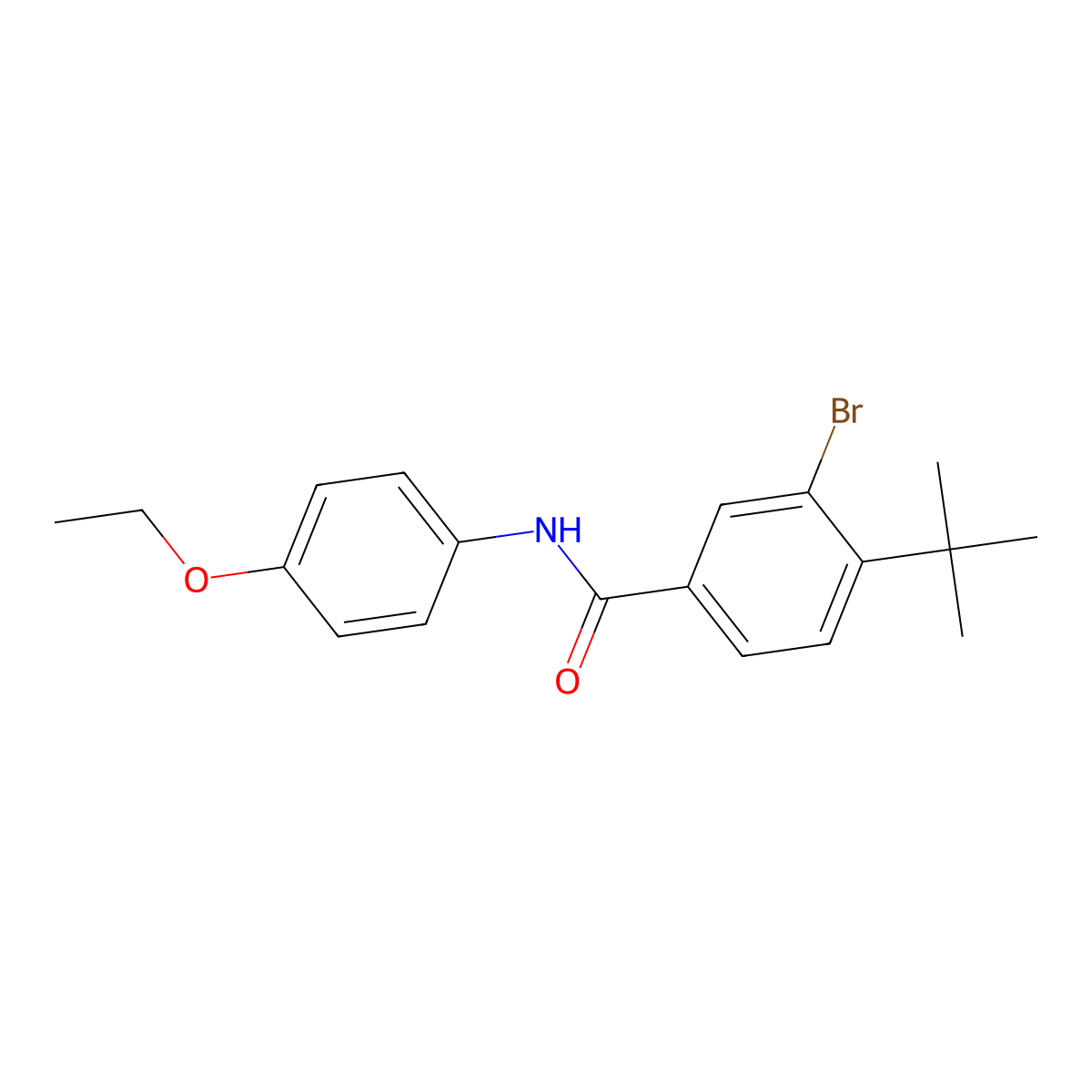 3-bromo-4-tert-butyl-N-(4-ethoxyphenyl)benzamide molecular structure, CAS 5835-63-2