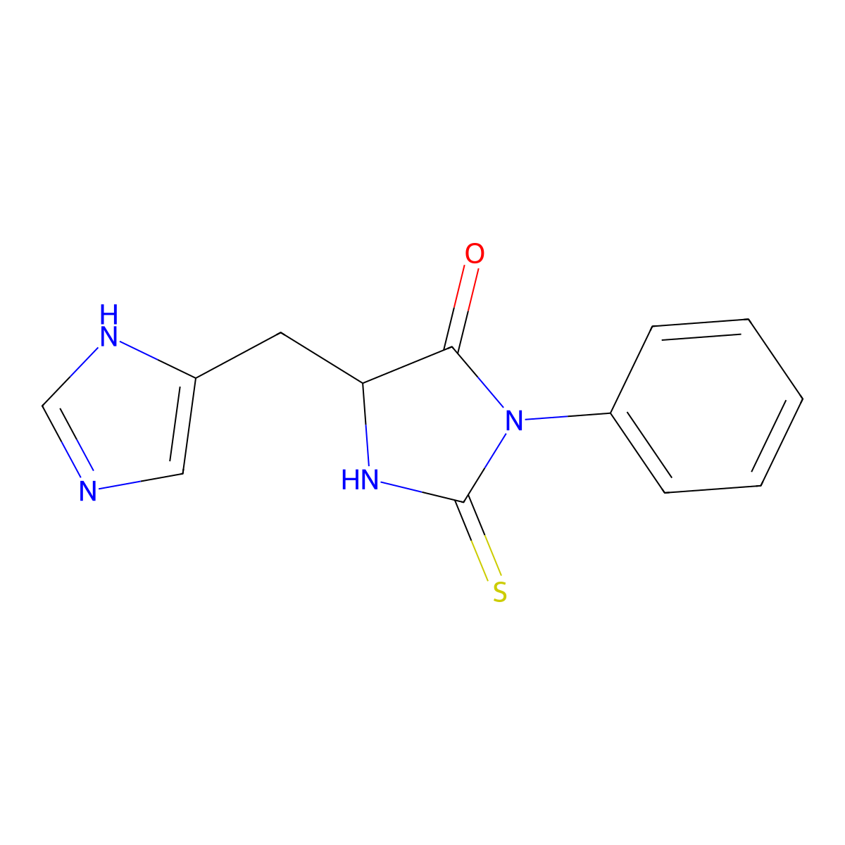 PTH-histidine molecular structure, CAS 5835-68-7