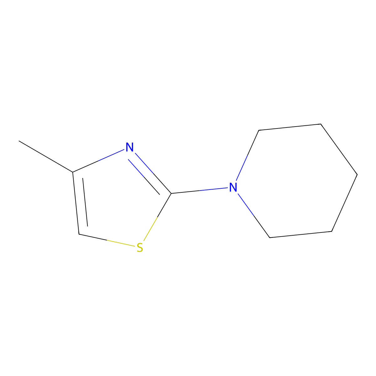 1-(4-Methyl-1,3-thiazol-2-yl)piperidine molecular structure, CAS 58350-38-2