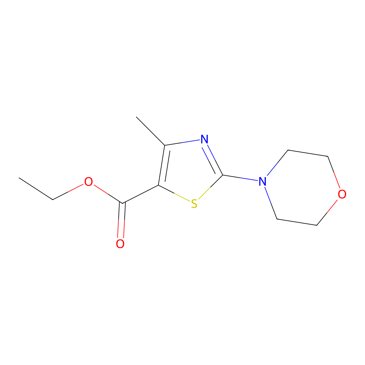 Ethyl 4-methyl-2-morpholin-4-yl-1,3-thiazole-5-carboxylate molecular structure, CAS 58350-48-4