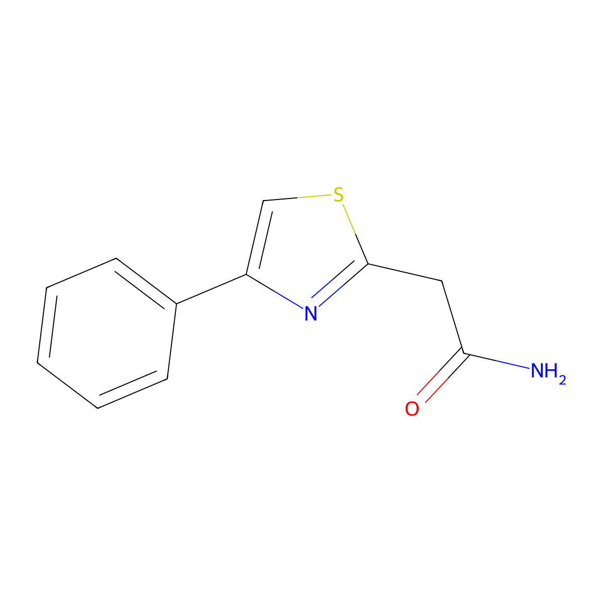 2-(4-Phenyl-1,3-thiazol-2-yl)acetamide molecular structure, CAS 58351-19-2