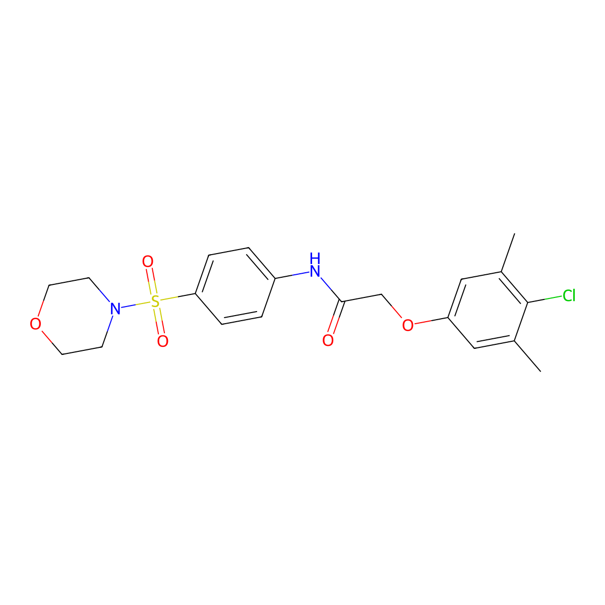 2-(4-chloro-3,5-dimethylphenoxy)-N-[4-(4-morpholinylsulfonyl)phenyl]acetamide molecular structure, CAS 5836-46-4