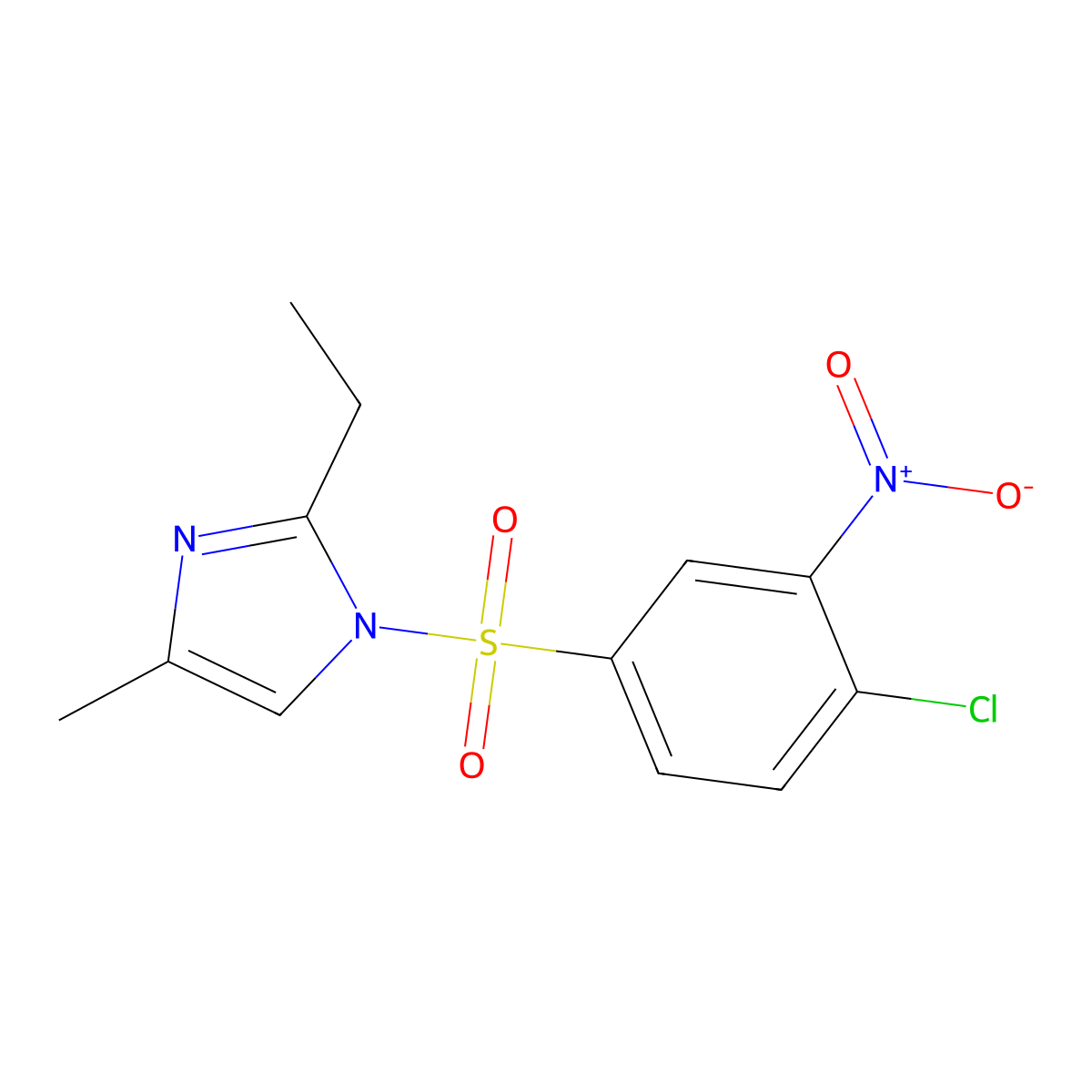 1-(4-Chloro-3-nitro-benzenesulfonyl)-2-ethyl-4-methyl-1H-imidazole molecular structure, CAS 5836-65-7