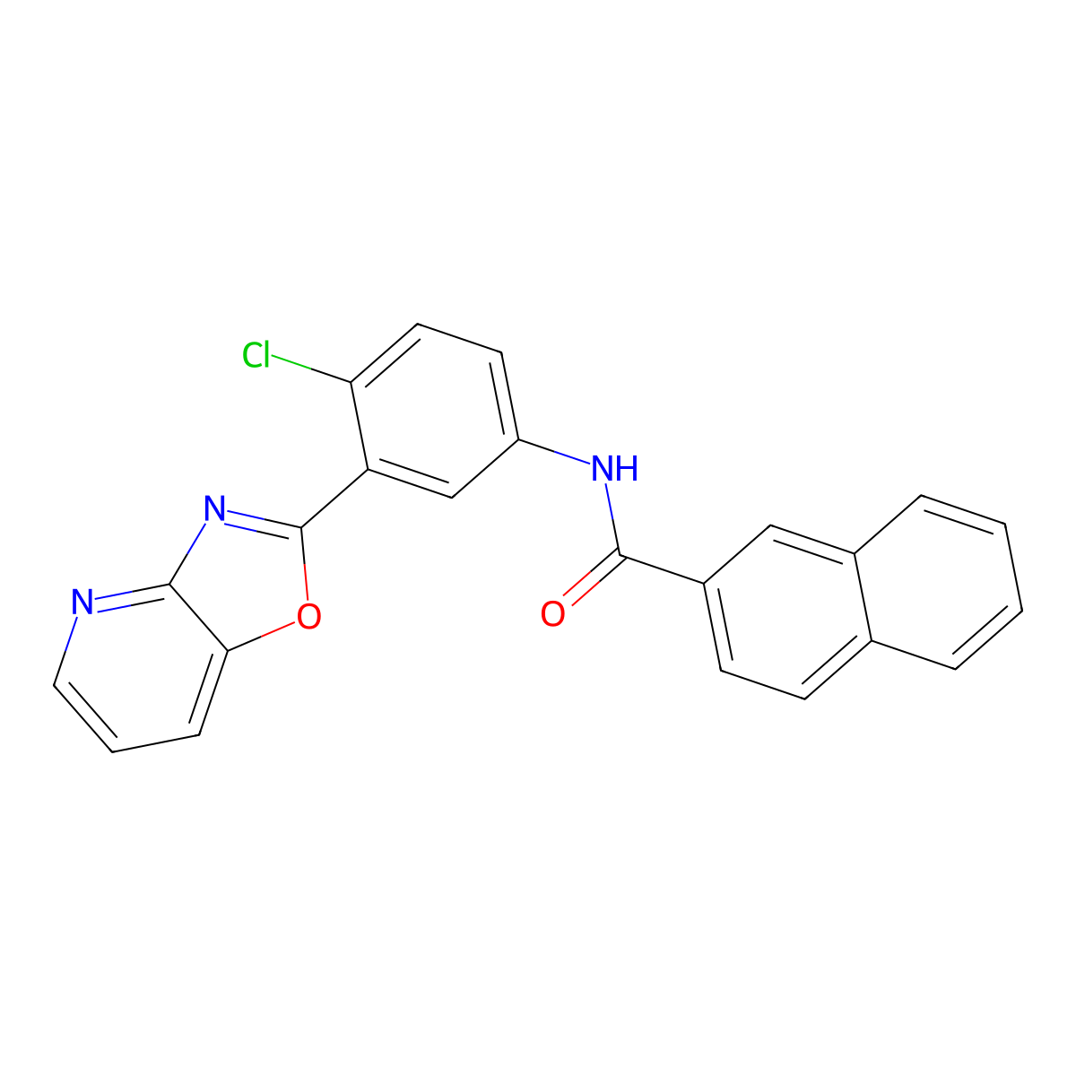 N-[4-chloro-3-([1,3]oxazolo[4,5-b]pyridin-2-yl)phenyl]naphthalene-2-carboxamide molecular structure, CAS 5836-91-9