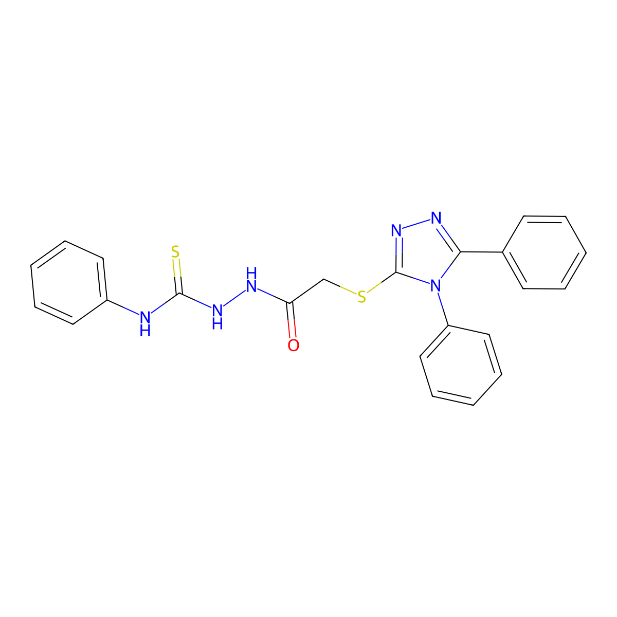 2-{[(4,5-diphenyl-4H-1,2,4-triazol-3-yl)sulfanyl]acetyl}-N-phenylhydrazinecarbothioamide molecular structure, CAS 58360-45-5