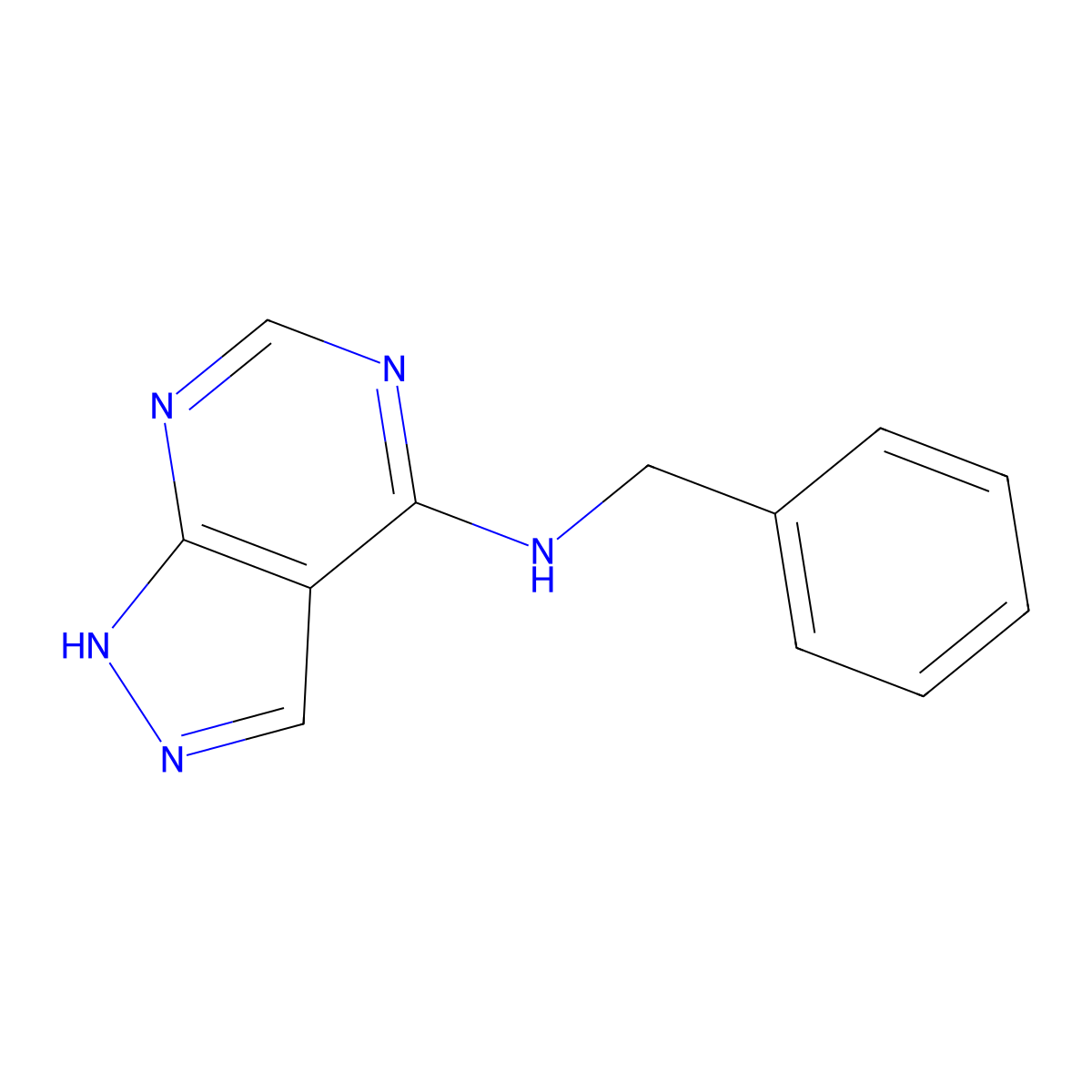 n-Benzyl-1h-pyrazolo[3,4-d]pyrimidin-4-amine molecular structure, CAS 58360-86-4