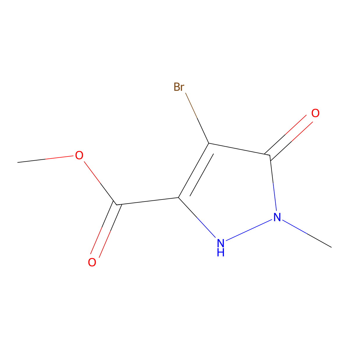 methyl 4-bromo-5-hydroxy-1-methyl-1H-pyrazole-3-carboxylate molecular structure, CAS 58364-95-7