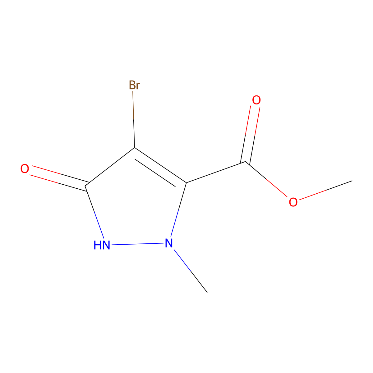 methyl 4-bromo-3-hydroxy-1-methyl-1H-pyrazole-5-carboxylate molecular structure, CAS 58365-12-1
