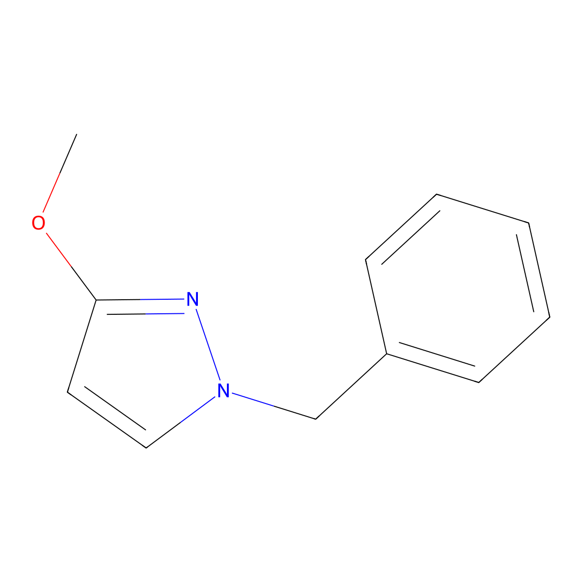 1-Benzyl-3-methoxy-1H-pyrazole molecular structure, CAS 58365-15-4