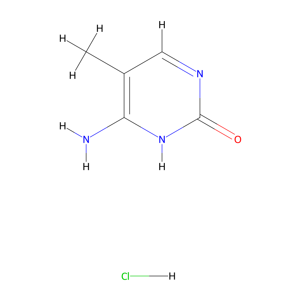 5-Methylcytosine hydrochloride molecular structure, CAS 58366-64-6