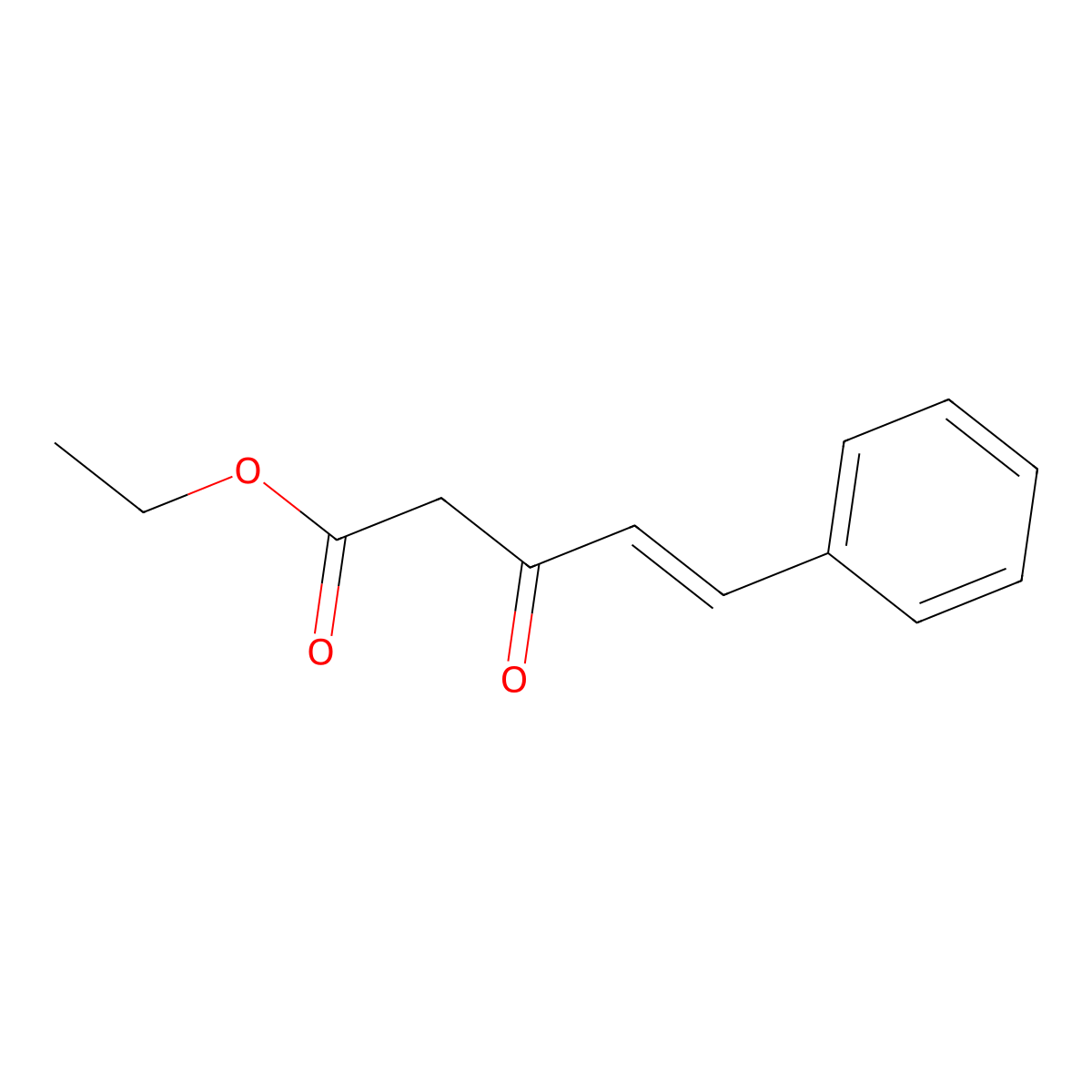 Ethyl-3-oxo-5-phenylpent-4-enoate molecular structure, CAS 58369-48-5