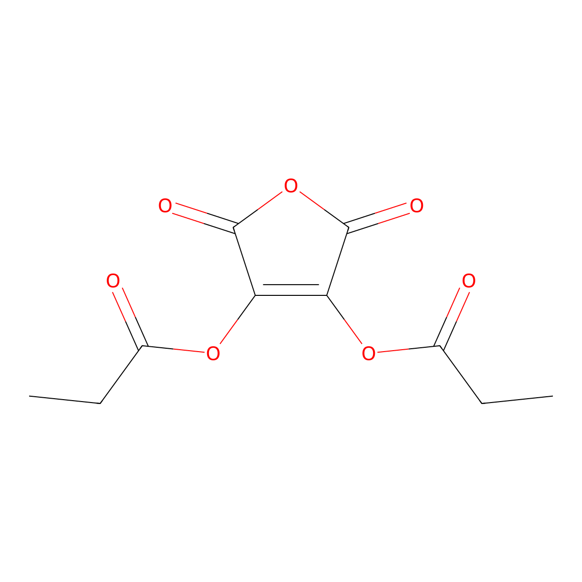 Maleic anhydride, dihydroxy-, dipropionate molecular structure, CAS 5837-63-8