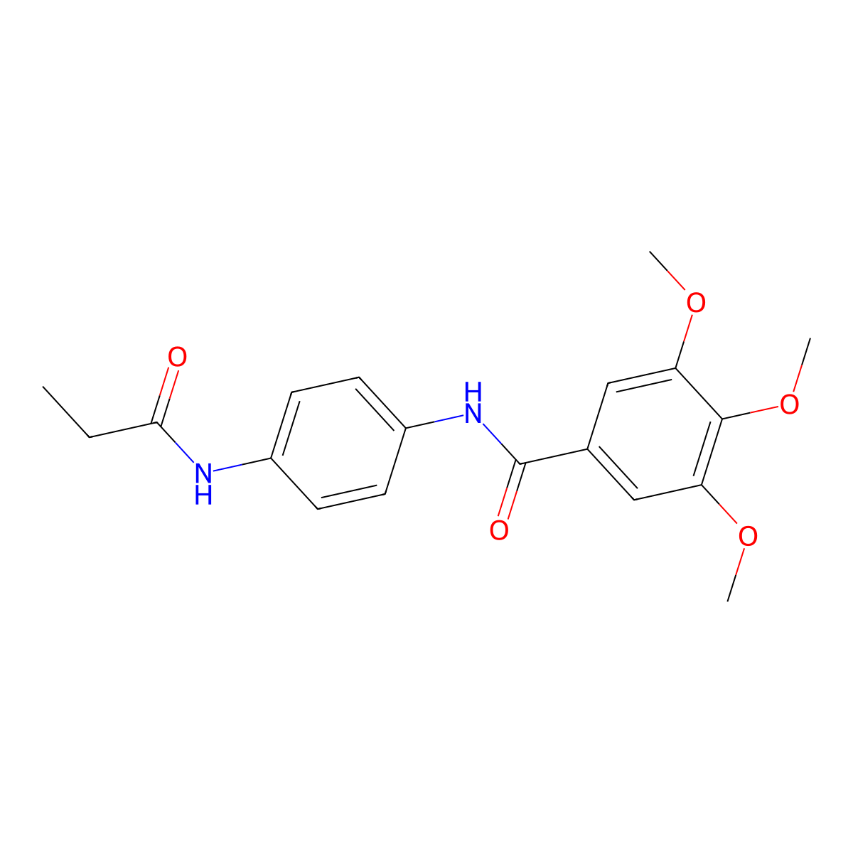 3,4,5-trimethoxy-N-[4-(propanoylamino)phenyl]benzamide molecular structure, CAS 5837-83-2