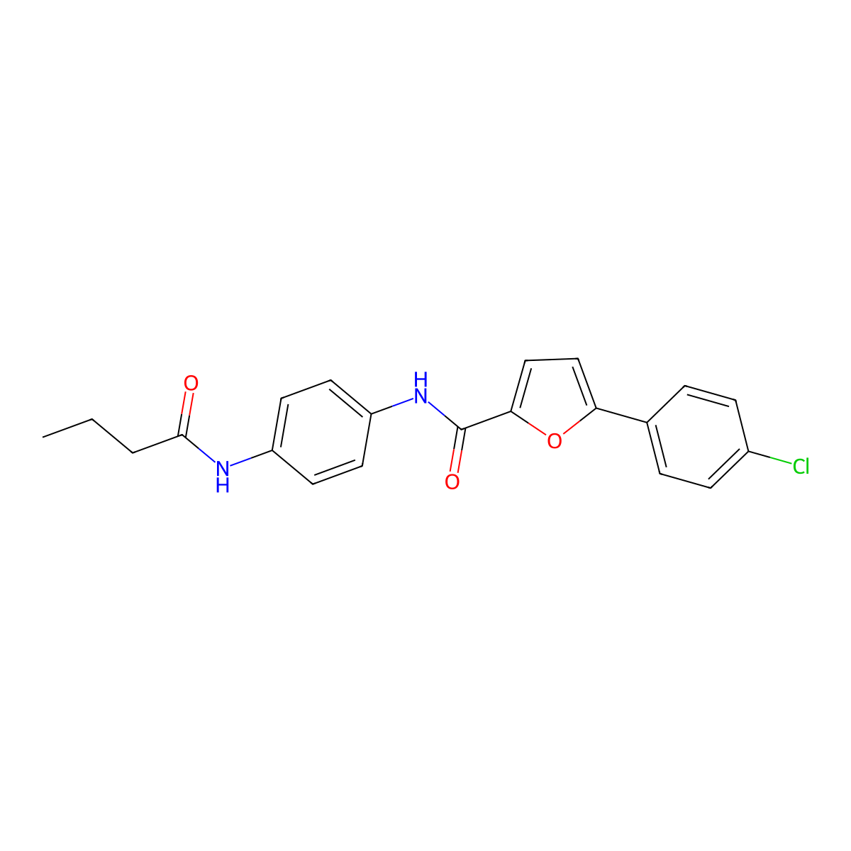 N-[4-(butanoylamino)phenyl]-5-(4-chlorophenyl)furan-2-carboxamide molecular structure, CAS 5837-98-9