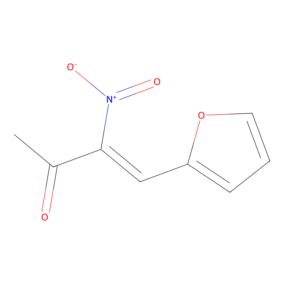3-Buten-2-one, 4-(2-furanyl)-3-nitro- molecular structure, CAS 58371-75-8