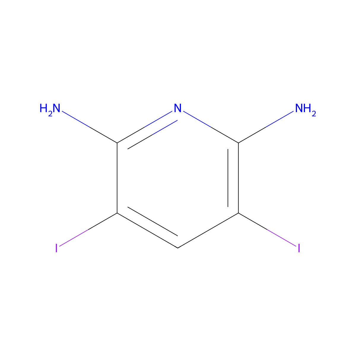 2,6-Diamino-3,5-diiodopyridine molecular structure, CAS 58372-55-7