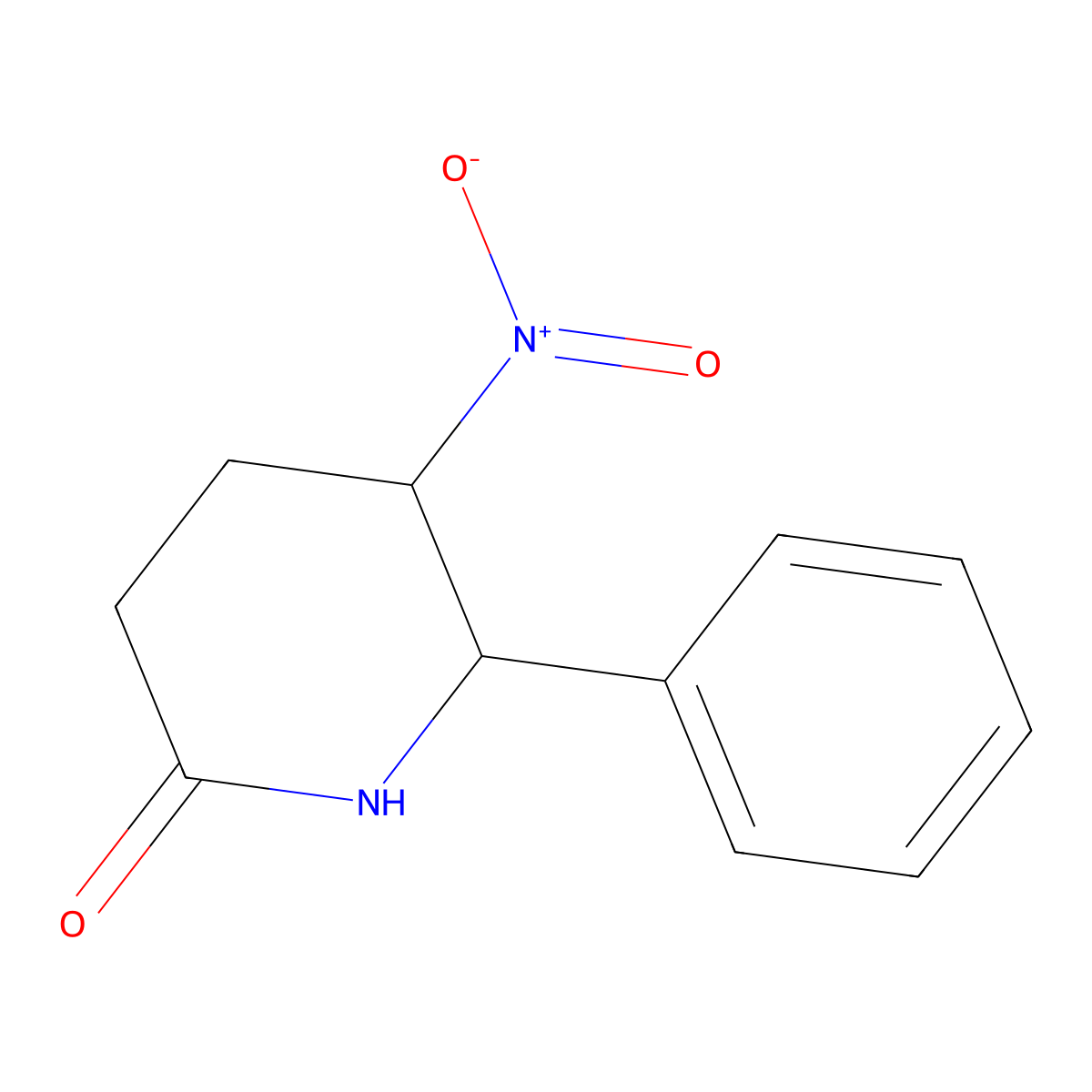 5-Nitro-6-phenylpiperidin-2-one molecular structure, CAS 58373-38-9