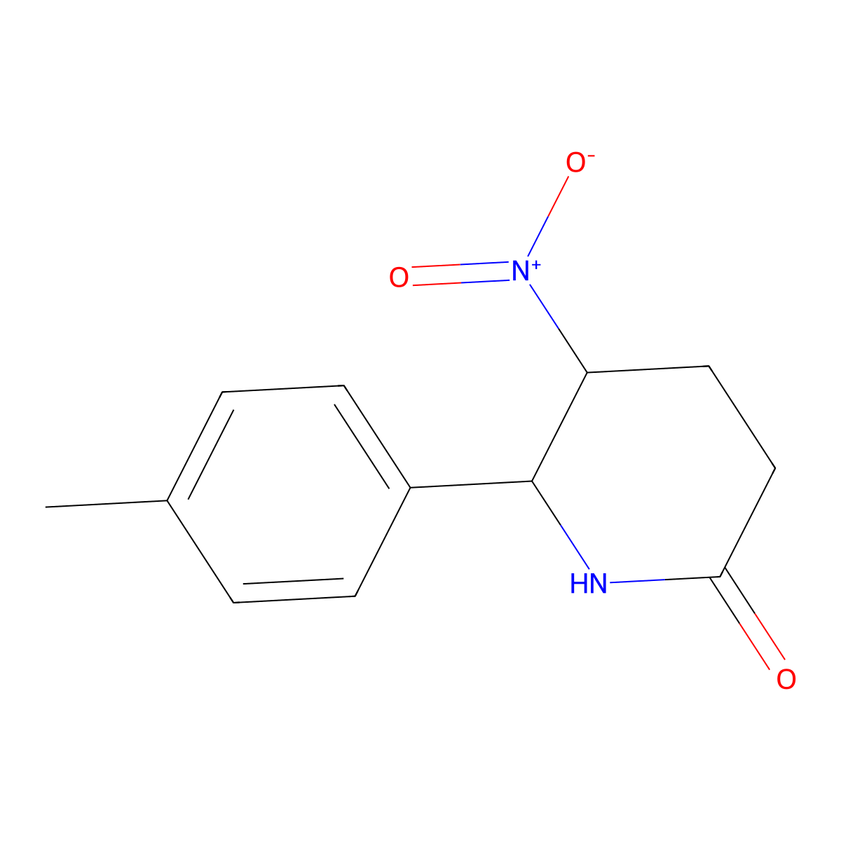 6-(4-Methylphenyl)-5-nitro-2-piperidinone molecular structure, CAS 58373-39-0