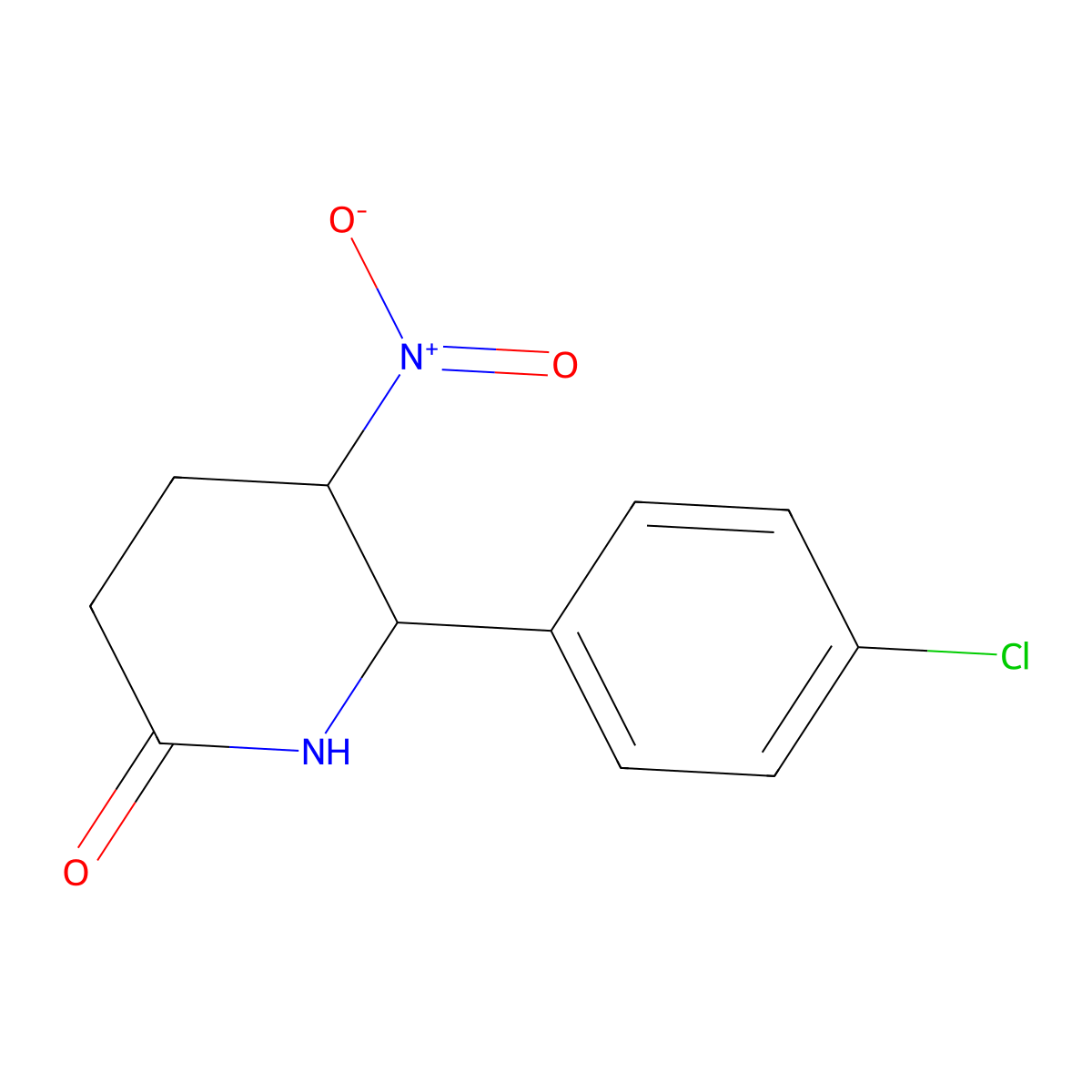 6-(4-Chlorophenyl)-5-nitropiperidin-2-one molecular structure, CAS 58373-41-4