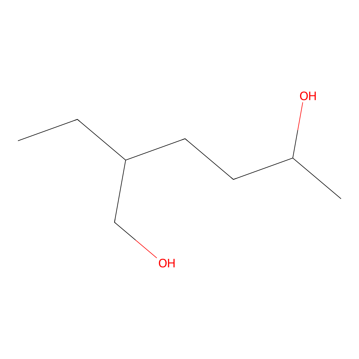 1,5-Hexanediol, 2-ethyl- molecular structure, CAS 58374-34-8