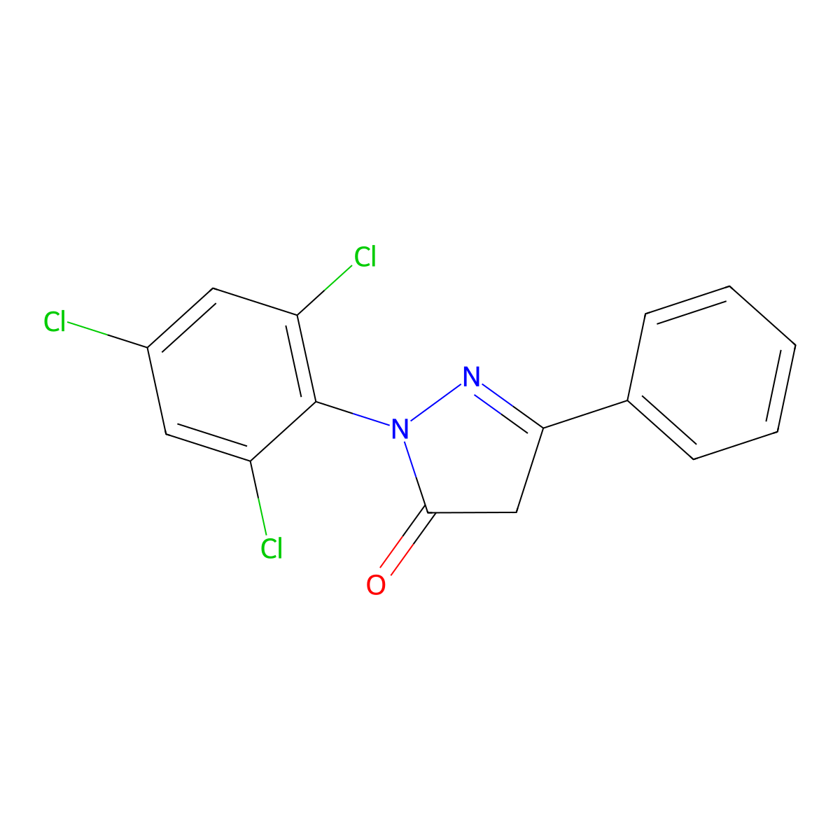 5-phenyl-2-(2,4,6-trichlorophenyl)-4H-pyrazol-3-one molecular structure, CAS 58376-72-0