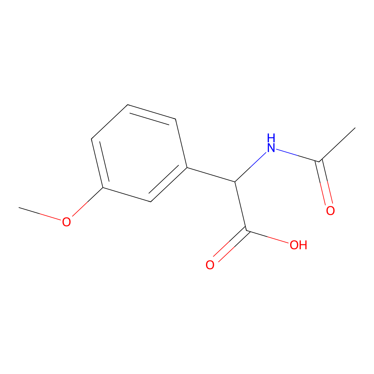 2-acetamido-2-(3-methoxyphenyl)acetic Acid molecular structure, CAS 58377-38-1
