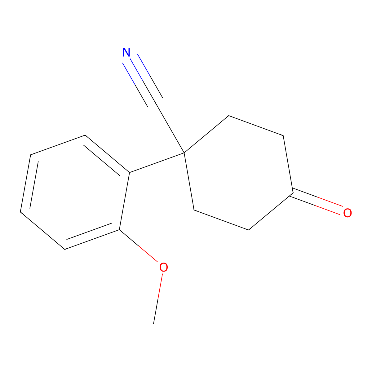 1-(2-Methoxyphenyl)-4-oxocyclohexanecarbonitrile molecular structure, CAS 58379-06-9