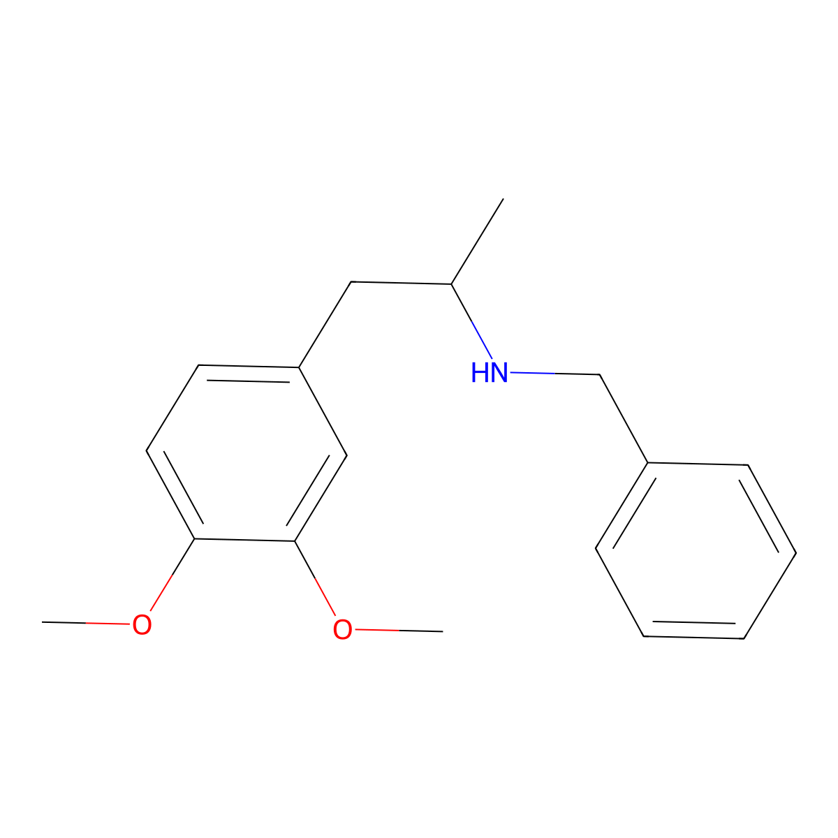 N-Benzyl-3,4-dimethoxyamphetamine molecular structure, CAS 58379-94-5