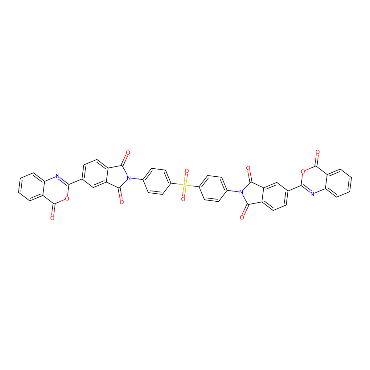 2-[4-[4-[1,3-Dioxo-5-(4-oxo-3,1-benzoxazin-2-yl)isoindol-2-yl]phenyl]sulfonylphenyl]-5-(4-oxo-3,1-benzoxazin-2-yl)isoindole-1,3-dione molecular structure, CAS 5838-65-3
