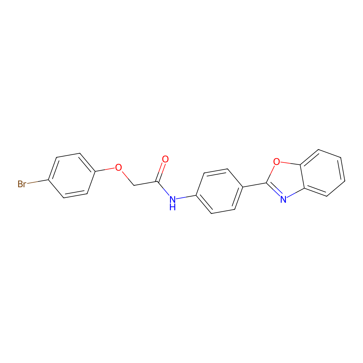 N-[4-(1,3-benzoxazol-2-yl)phenyl]-2-(4-bromophenoxy)acetamide molecular structure, CAS 5838-75-5