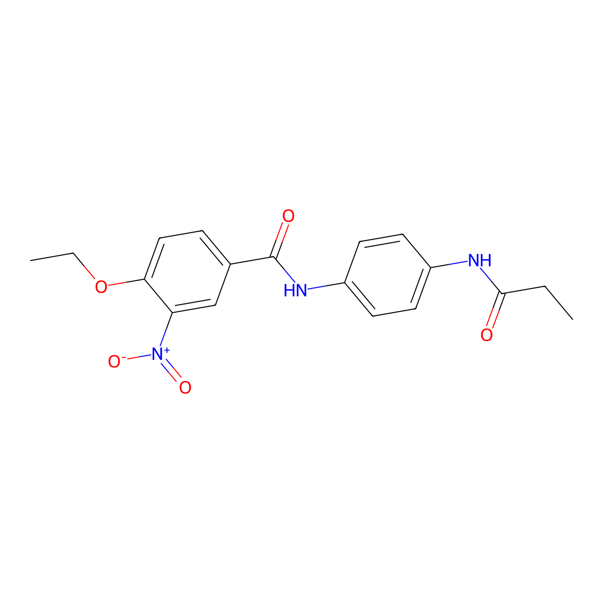 4-ethoxy-3-nitro-N-[4-(propanoylamino)phenyl]benzamide molecular structure, CAS 5838-79-9