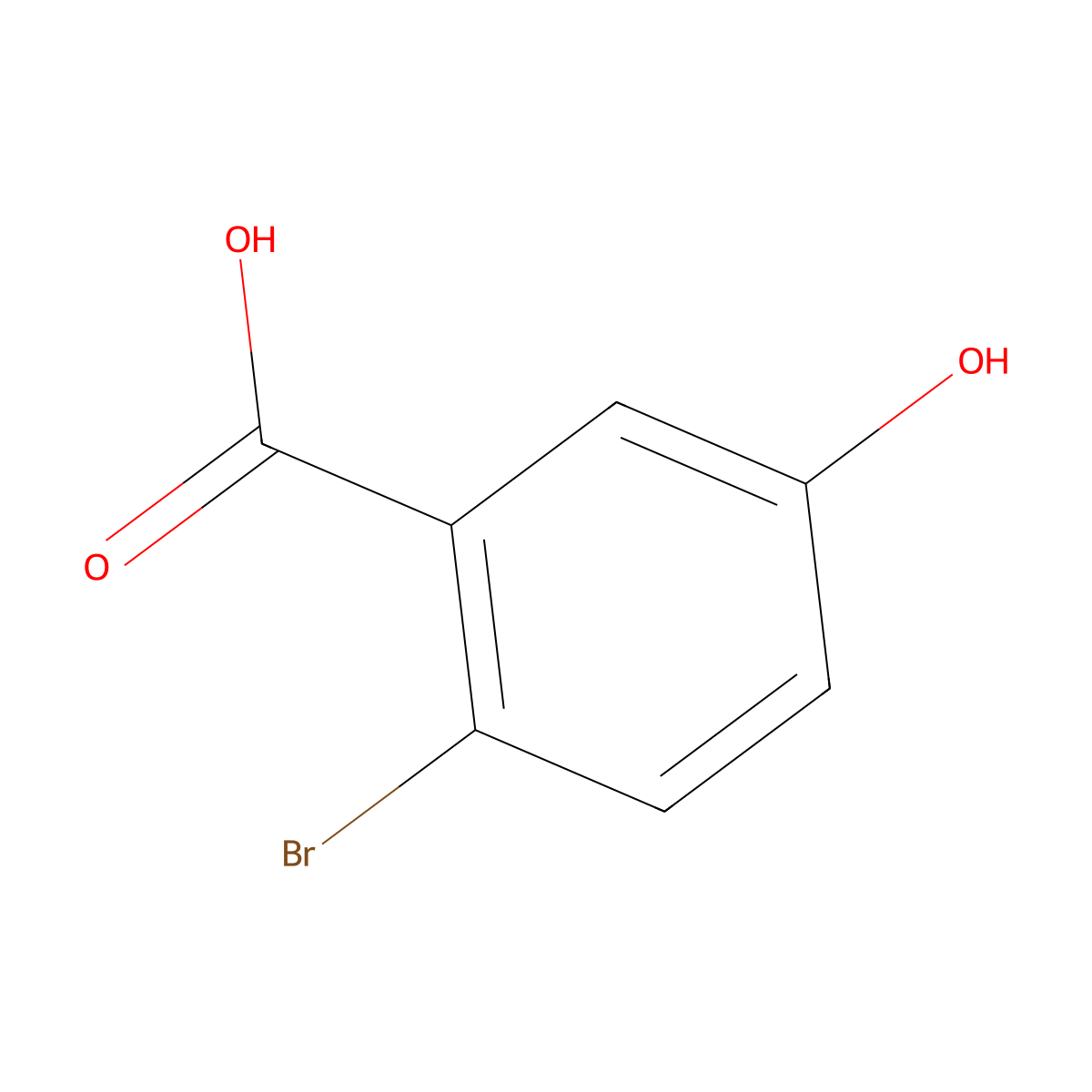 2-Bromo-5-hydroxybenzoic acid molecular structure, CAS 58380-11-3