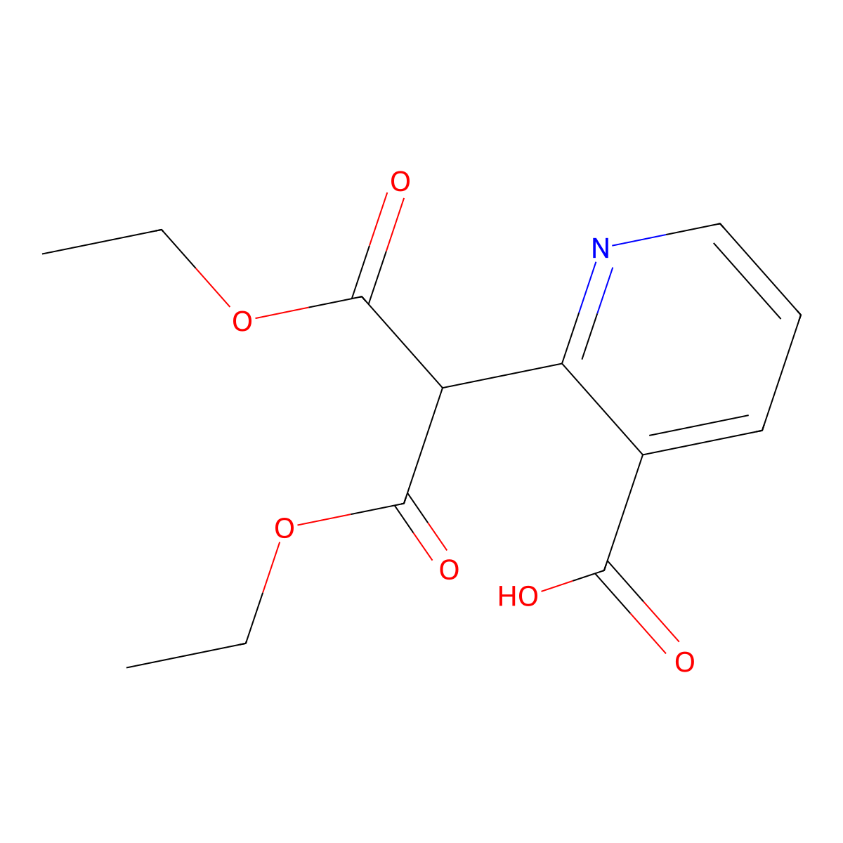 2-[2-Ethoxy-1-(ethoxycarbonyl)-2-oxoethyl]nicotinic acid molecular structure, CAS 58380-23-7