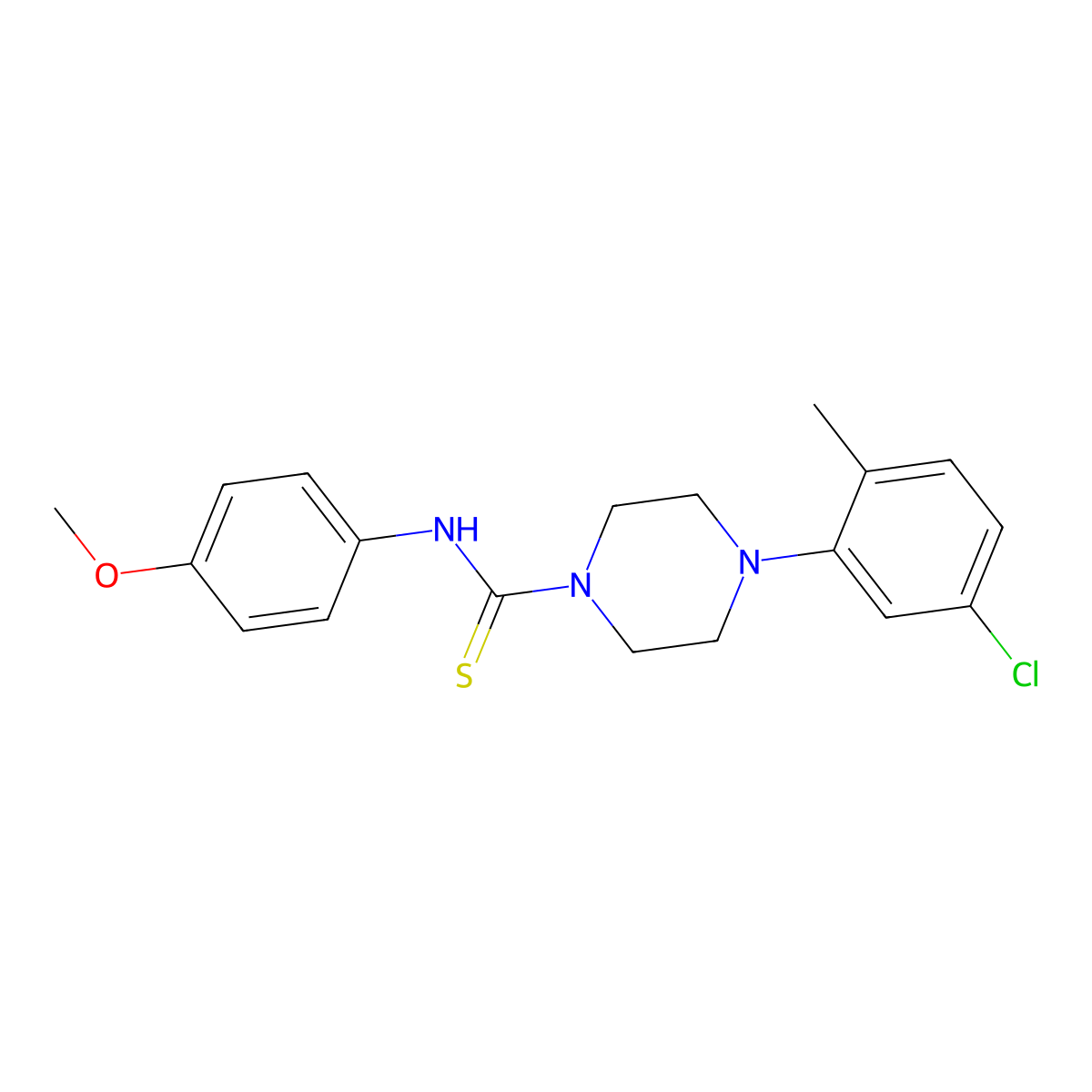 4-(5-chloro-2-methylphenyl)-N-(4-methoxyphenyl)piperazine-1-carbothioamide molecular structure, CAS 583820-36-4