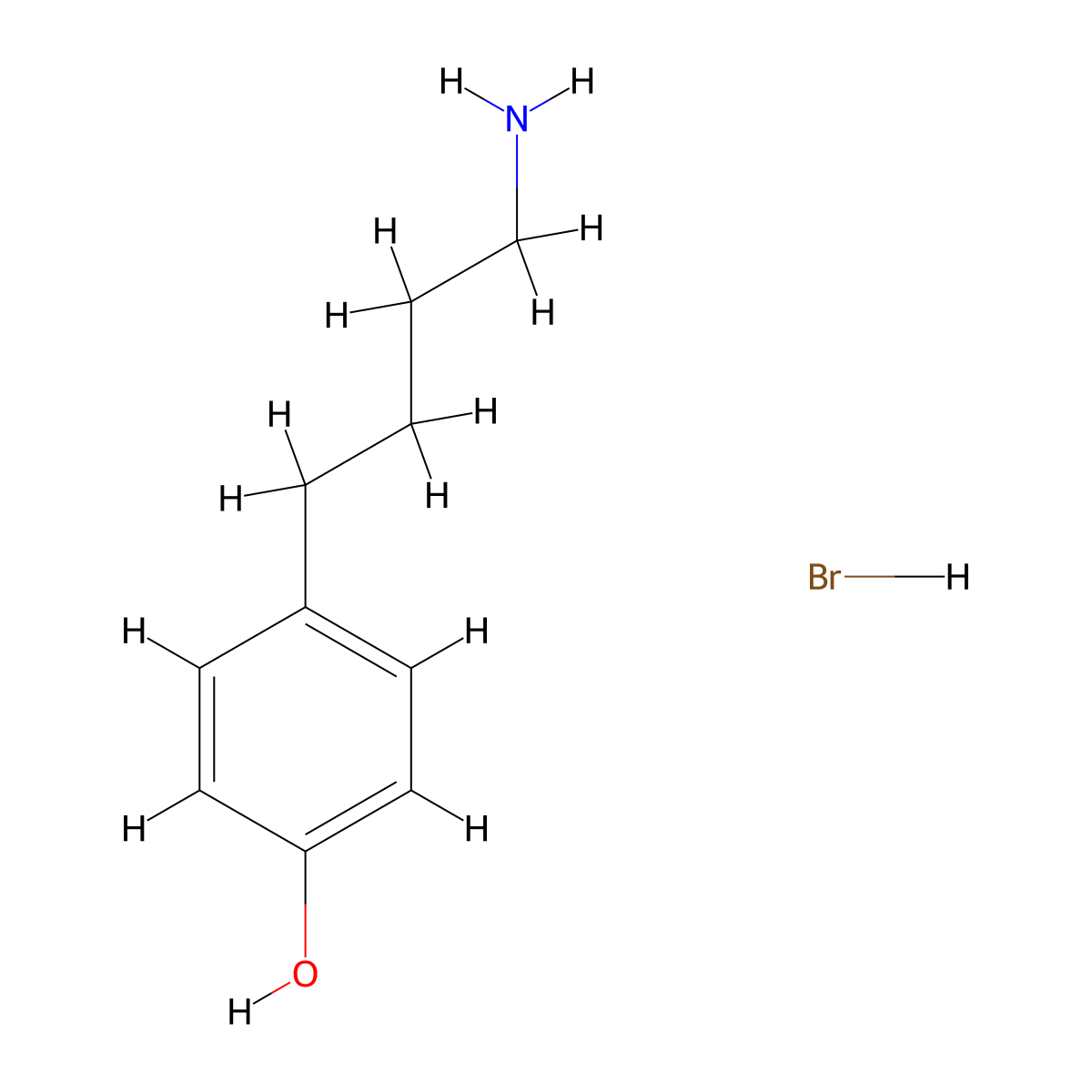 4-(4-aminobutyl)phenol Hydrobromide molecular structure, CAS 583825-28-9