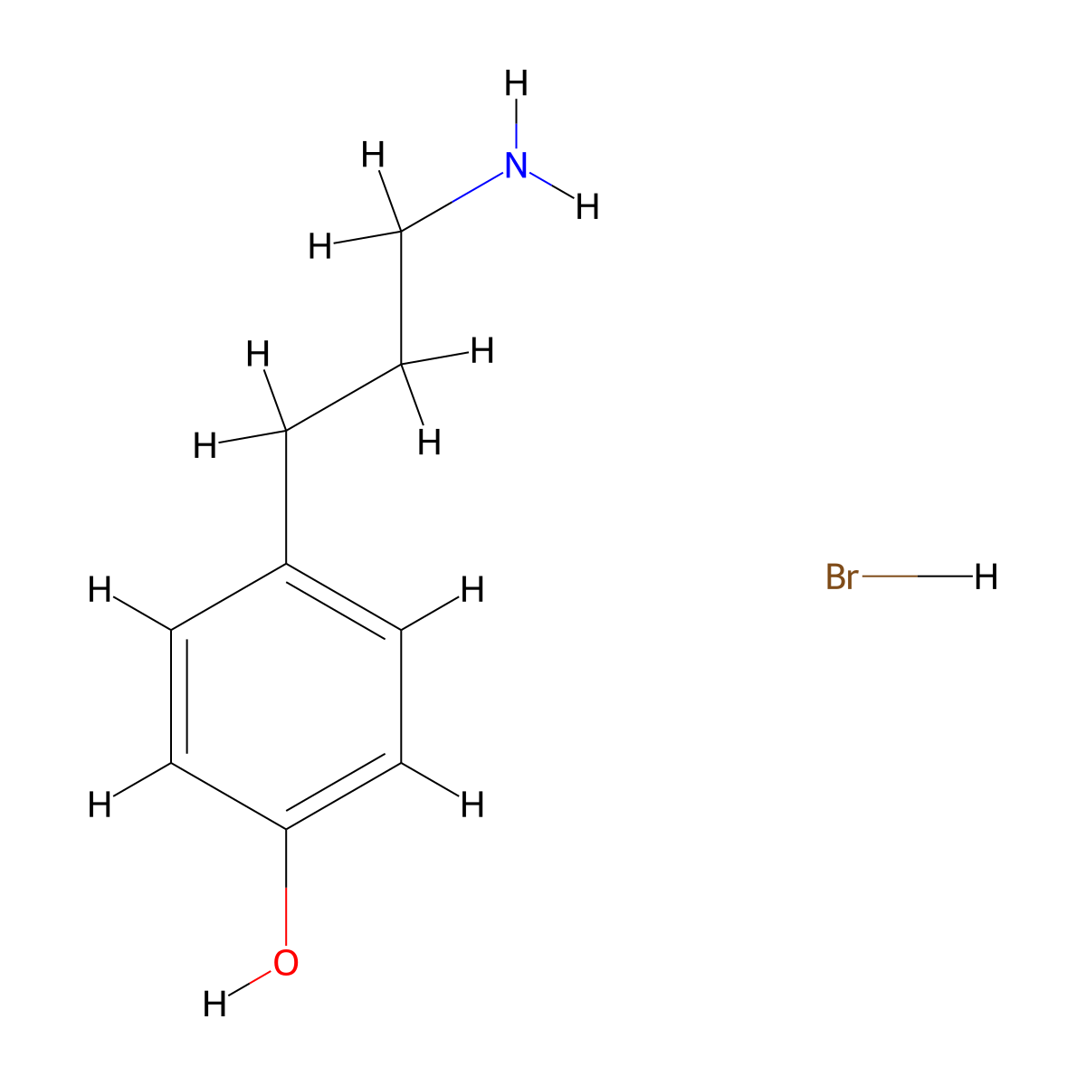 4-(3-Aminopropyl)phenol hydrobromide molecular structure, CAS 583825-30-3