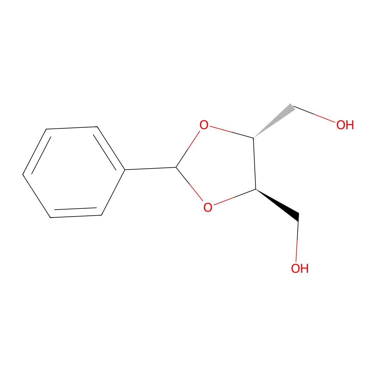 1,3-Dioxolane-4,5-dimethanol, 2-phenyl-, (4R,5R)- molecular structure, CAS 58383-35-0