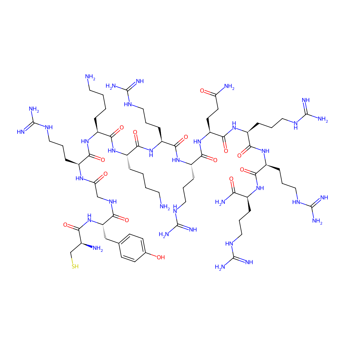 (Cys46)-HIV-1 tat Protein (46-57) amide molecular structure, CAS 583836-55-9