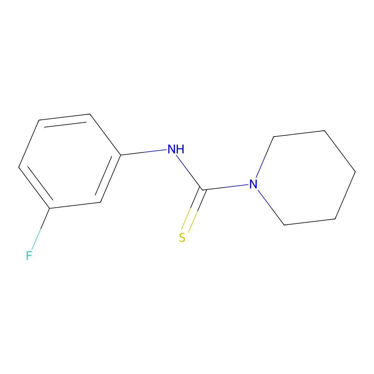 N-(3-fluorophenyl)piperidine-1-carbothioamide molecular structure, CAS 583851-36-9