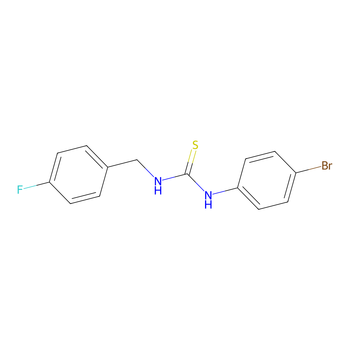 1-(4-Bromophenyl)-3-(4-fluorobenzyl)thiourea molecular structure, CAS 583851-76-7