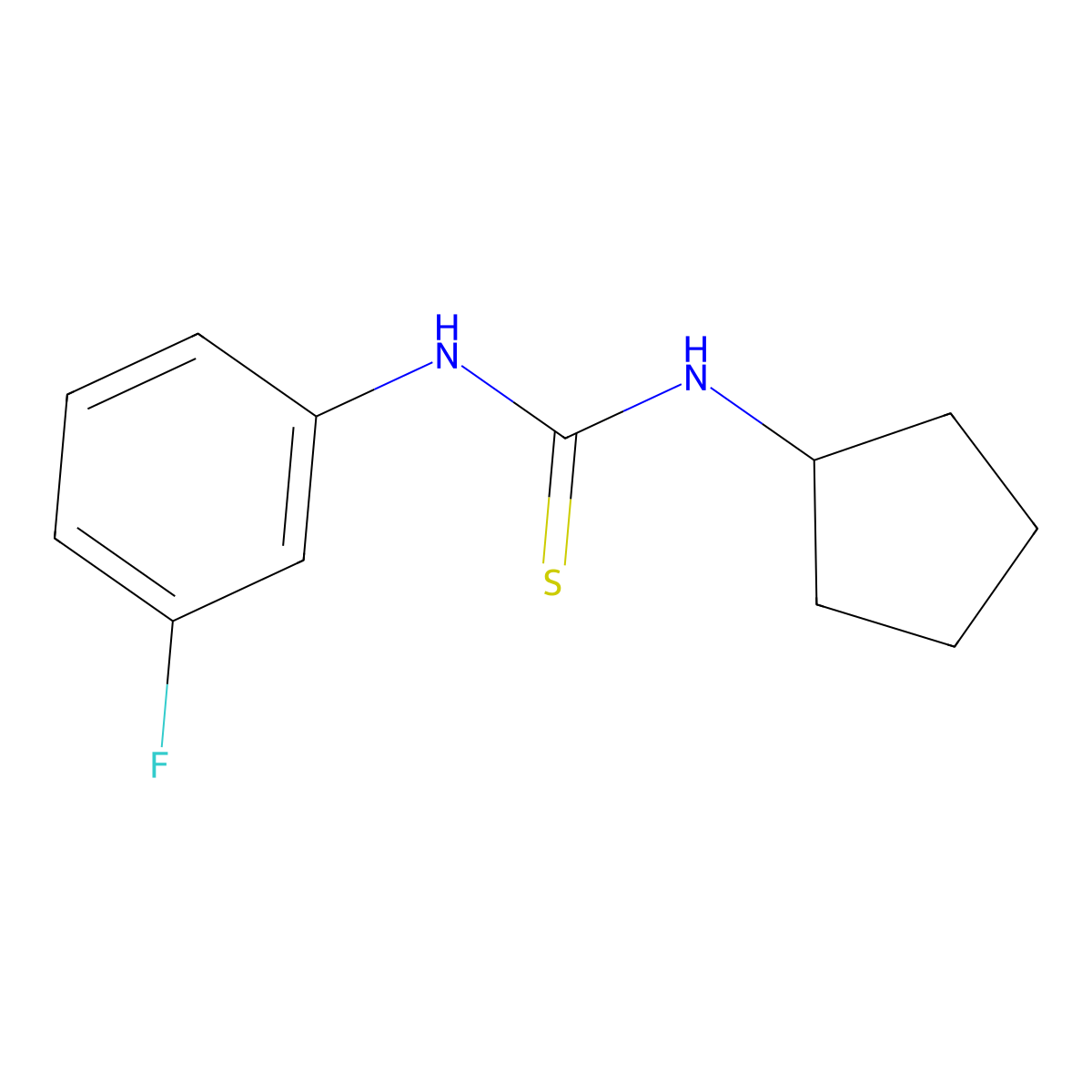 1-Cyclopentyl-3-(3-fluorophenyl)thiourea molecular structure, CAS 583852-21-5
