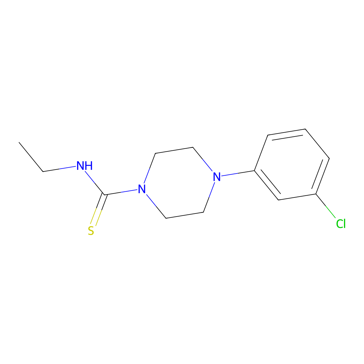 4-(3-chlorophenyl)-N-ethylpiperazine-1-carbothioamide molecular structure, CAS 583853-52-5