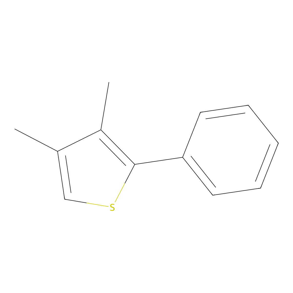3,4-Dimethyl-2-phenylthiophene molecular structure, CAS 583855-47-4