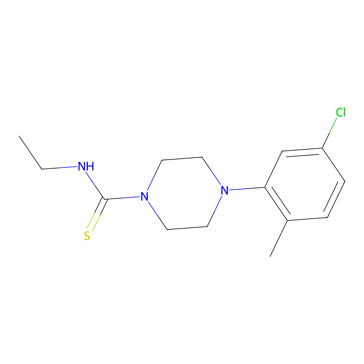 4-(5-chloro-2-methylphenyl)-N-ethylpiperazine-1-carbothioamide molecular structure, CAS 583858-28-0