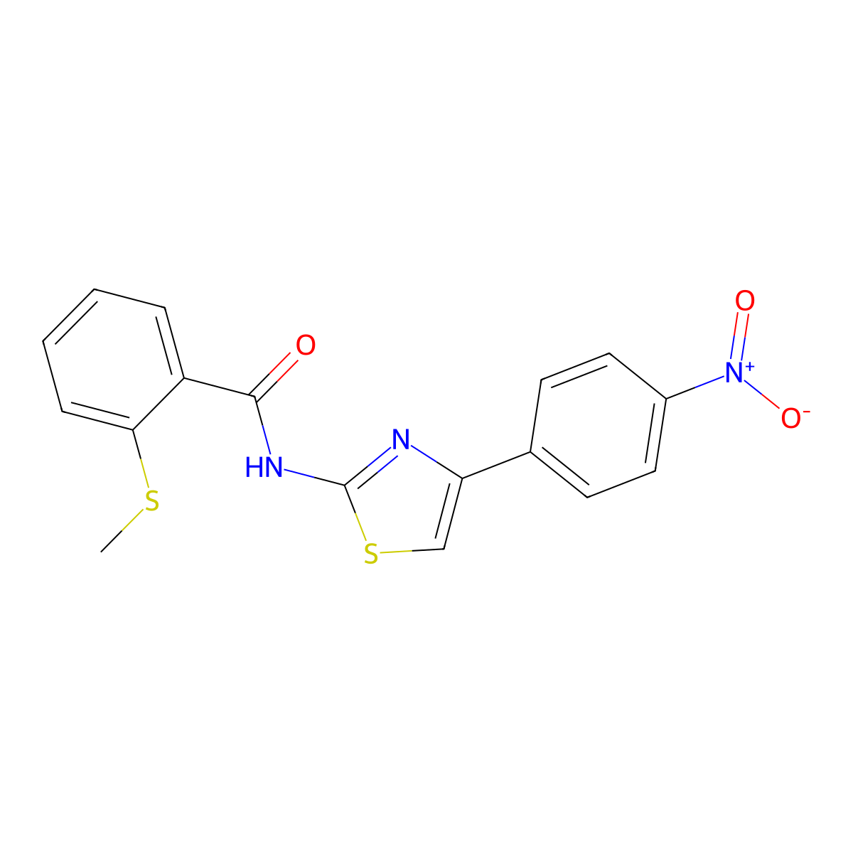 2-(methylthio)-N-(4-(4-nitrophenyl)thiazol-2-yl)benzamide molecular structure, CAS 583860-89-3