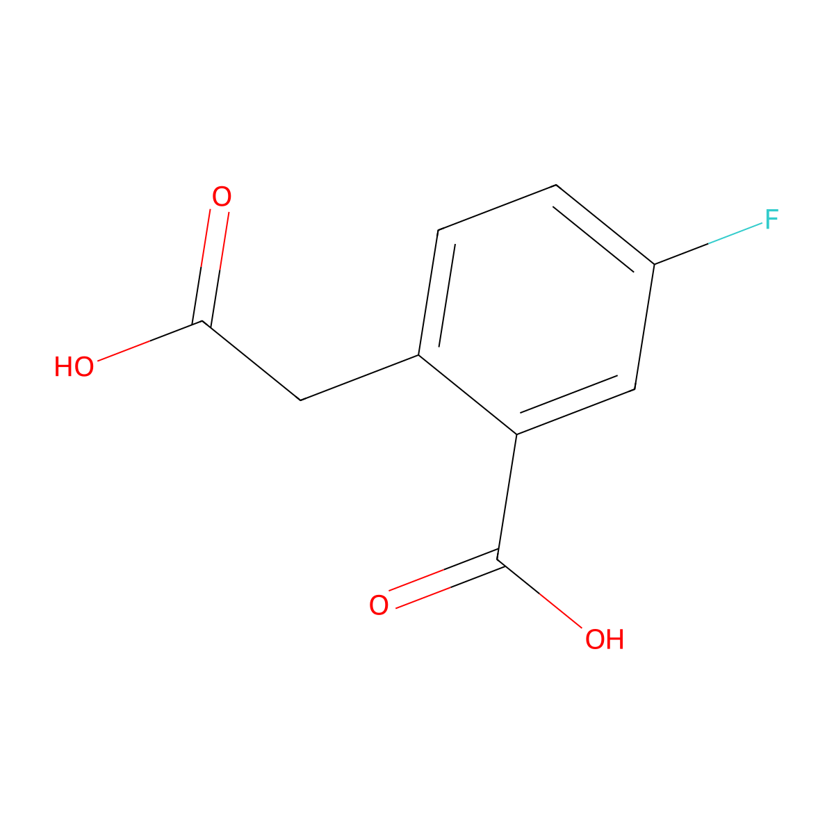 2-(Carboxymethyl)-5-fluorobenzoic acid molecular structure, CAS 583880-95-9
