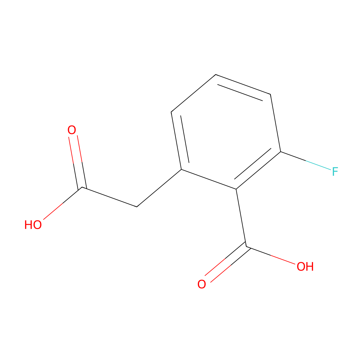 2-(Carboxymethyl)-6-fluorobenzoic acid molecular structure, CAS 583881-07-6