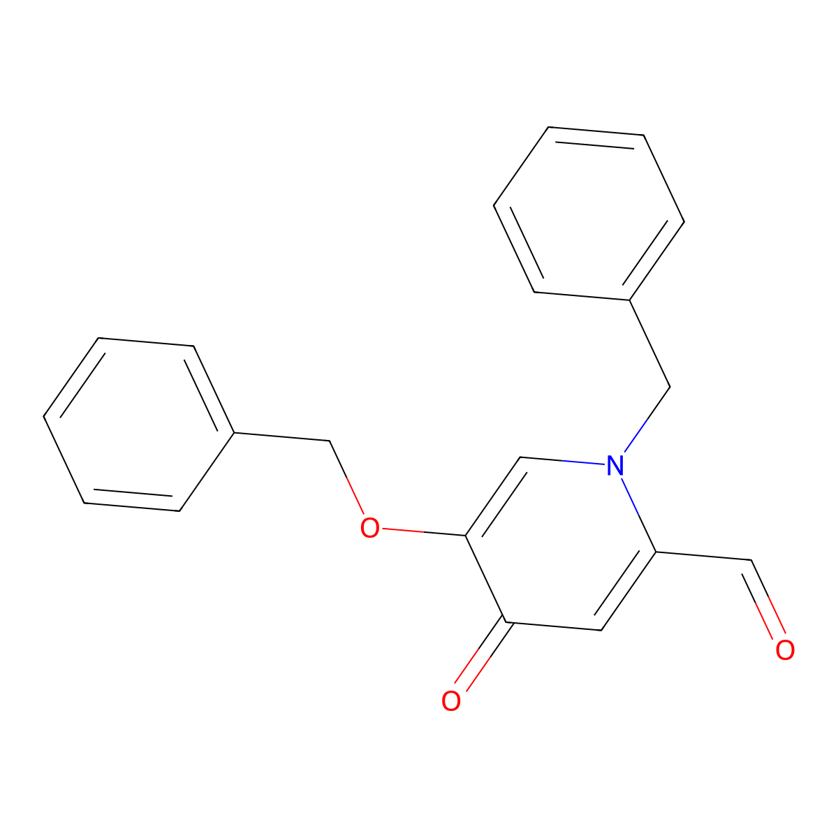 1-Benzyl-5-(benzyloxy)-4-oxo-1,4-dihydropyridine-2-carbaldehyde molecular structure, CAS 583887-01-8