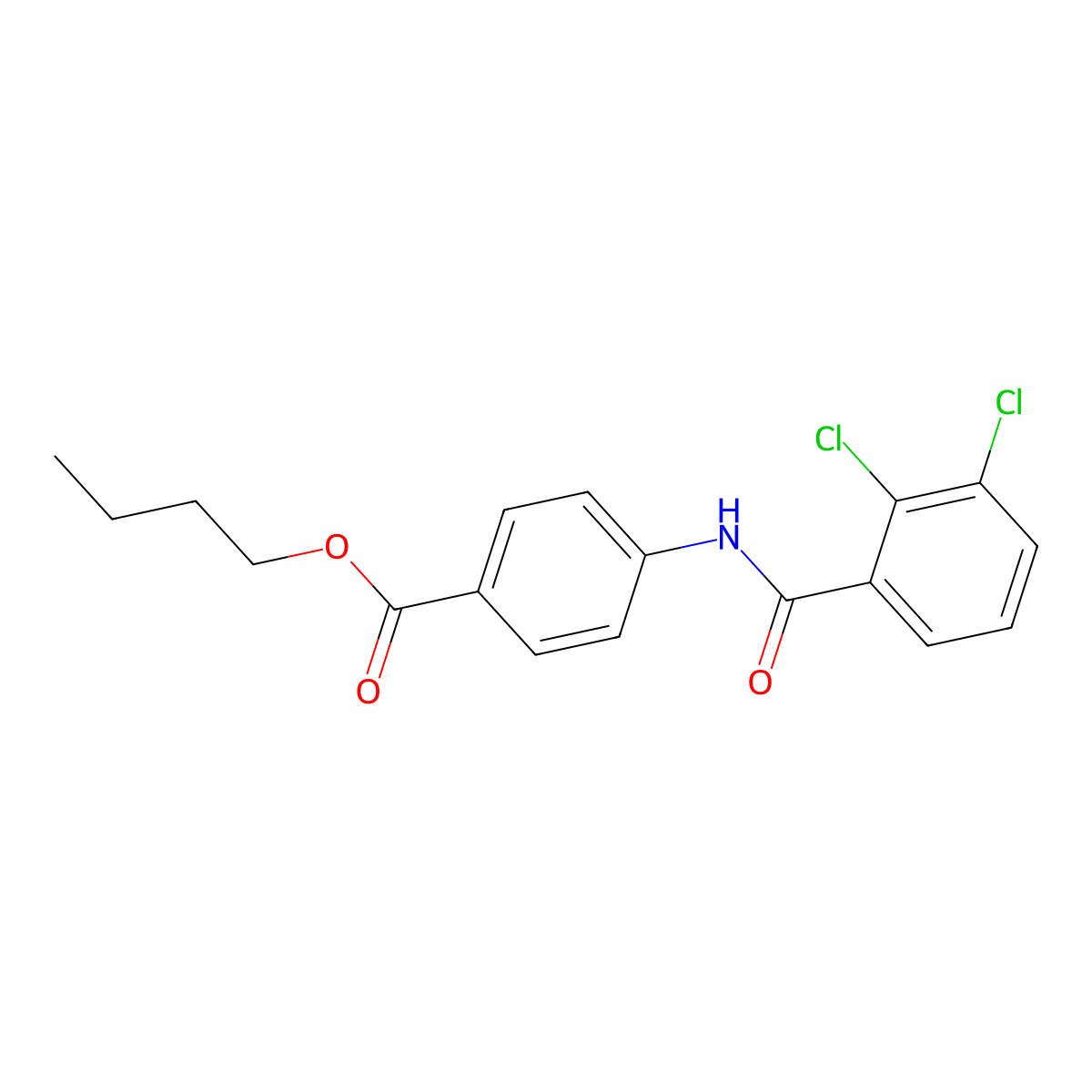 Butyl 4-[(2,3-dichlorobenzoyl)amino]benzoate molecular structure, CAS 5839-11-2