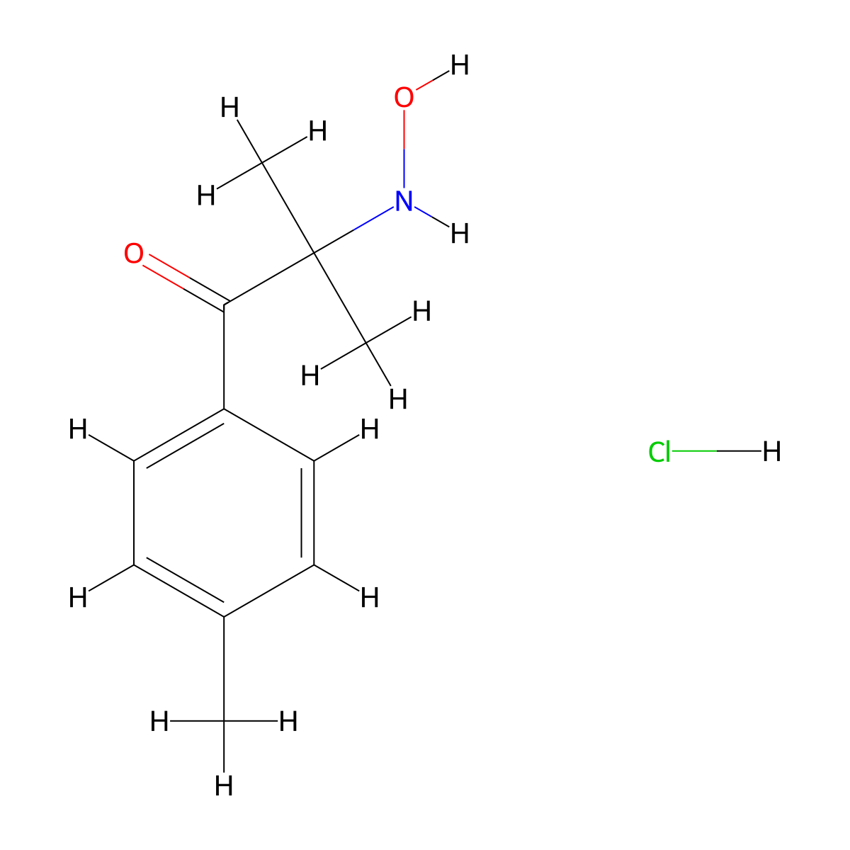 2-(Hydroxyamino)-2-methyl-1-(4-methylphenyl)propan-1-one hydrochloride molecular structure, CAS 5839-33-8